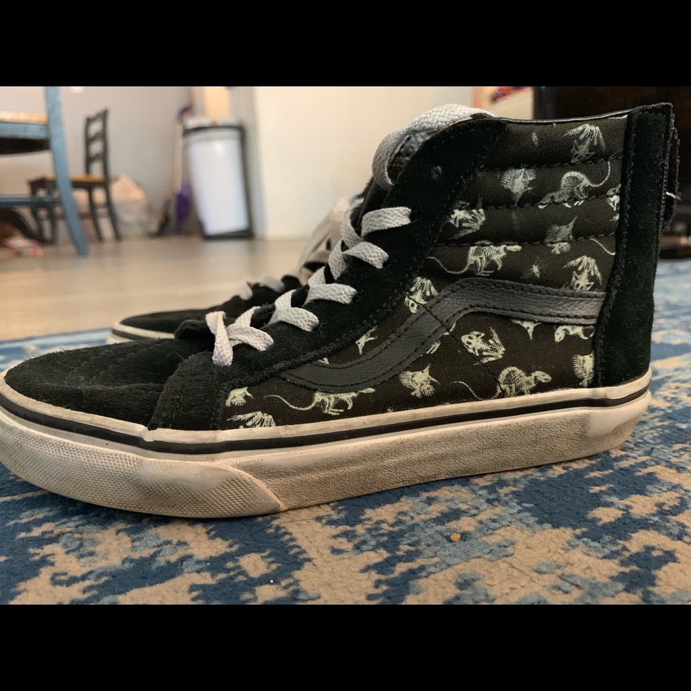 Vans Size 2 Dino Glow in the Dark High Tops